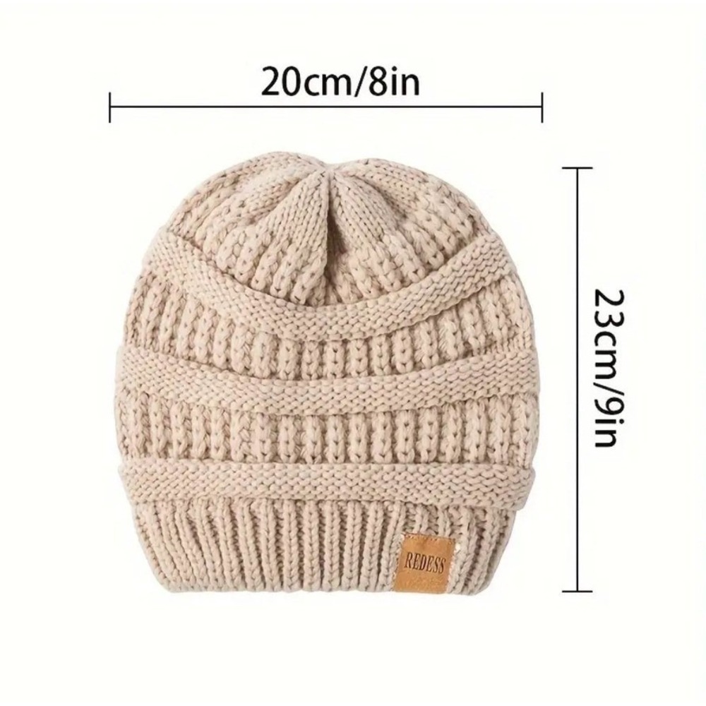 Unisex Slouchy Chunky Soft Warm Fleece Lined Beanie Hat Cap Gray OS Outdoor - Picture 5 of 7